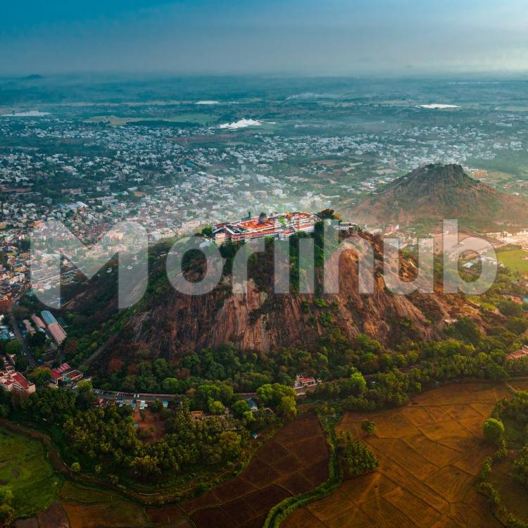 Aerial Drone View of Palani Hill Temple