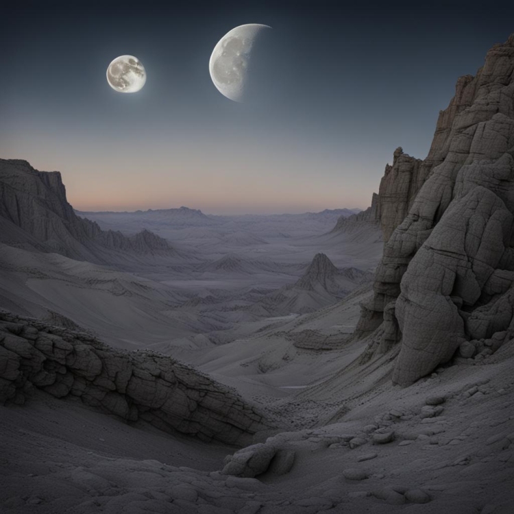 Moonset Over Mountains