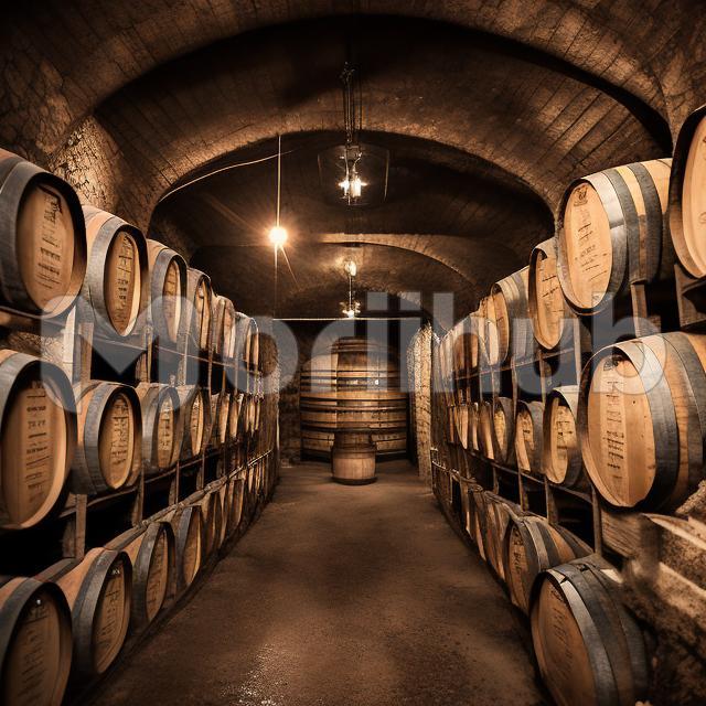 Corridor of a wine cellar