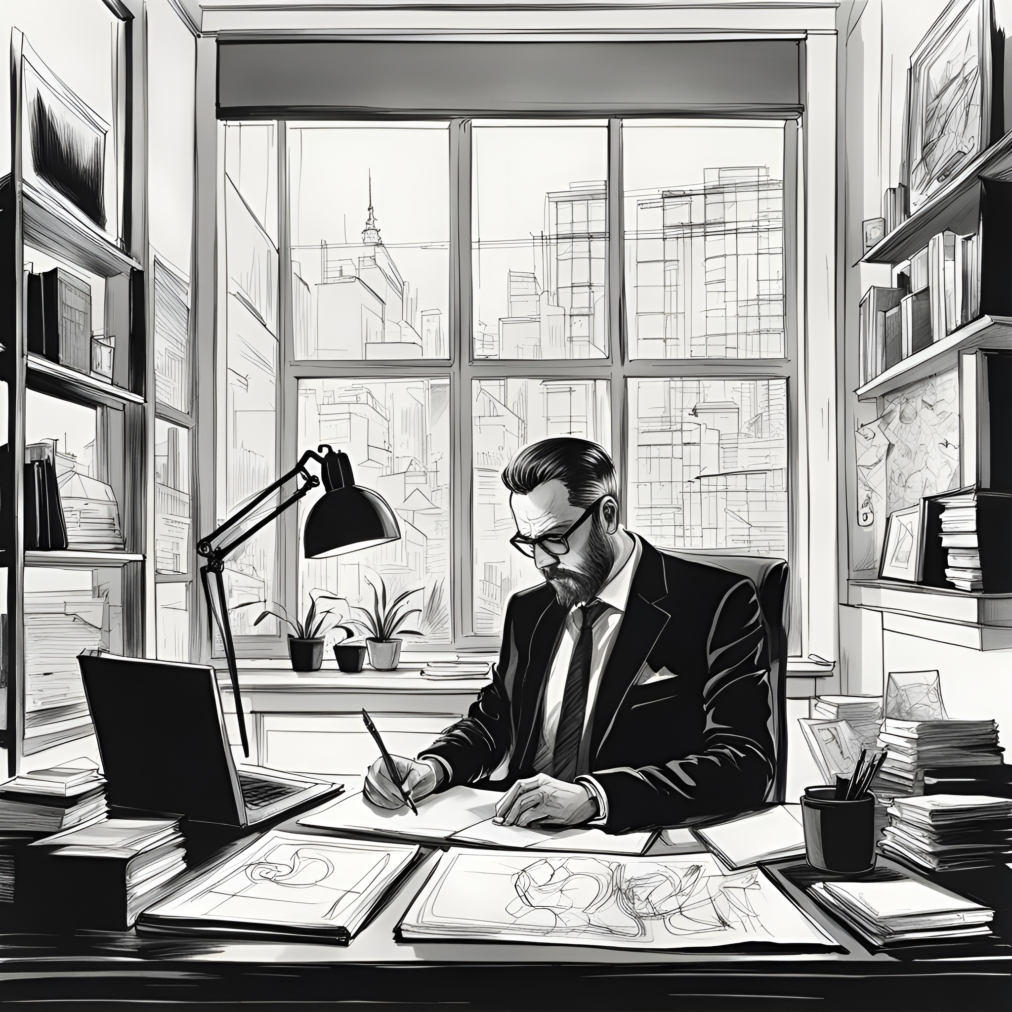 man and sketch