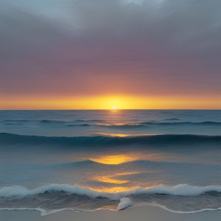 Sun setting over the ocean