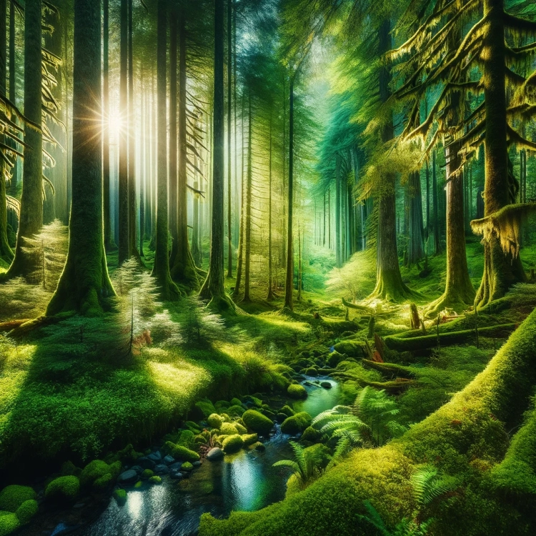 Sunlight Through Trees