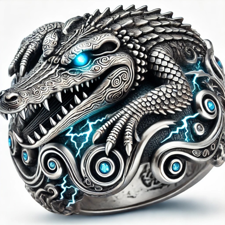 Storm Crocodile Ring