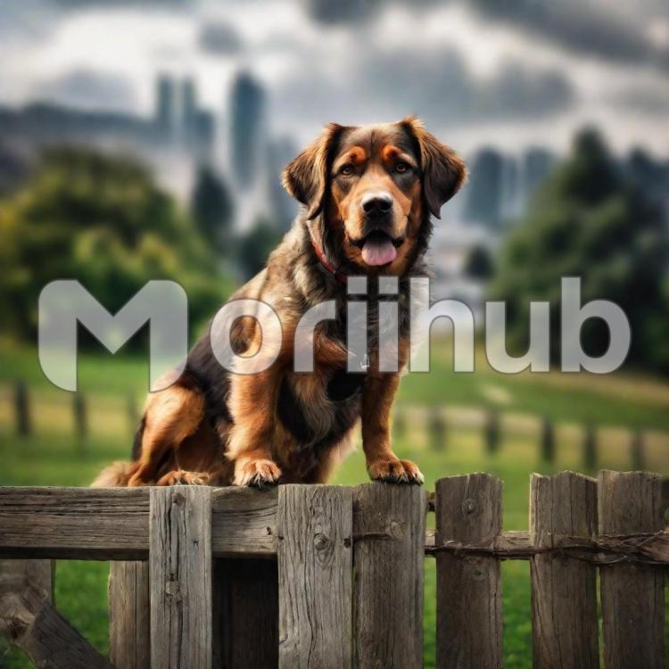 Dog On Fence