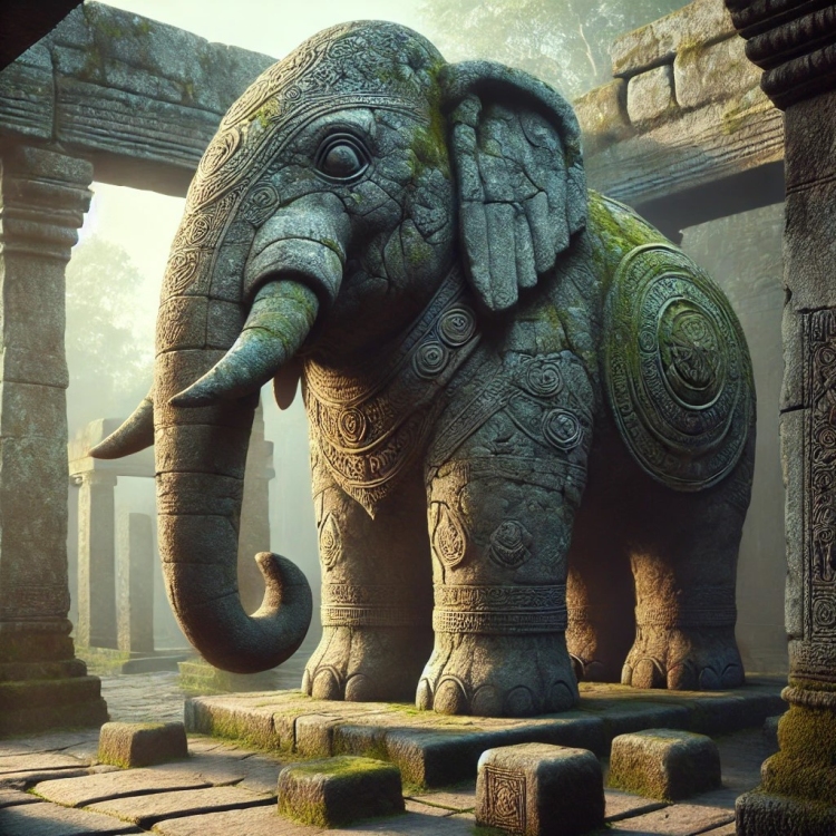 Stone Elephant Totem