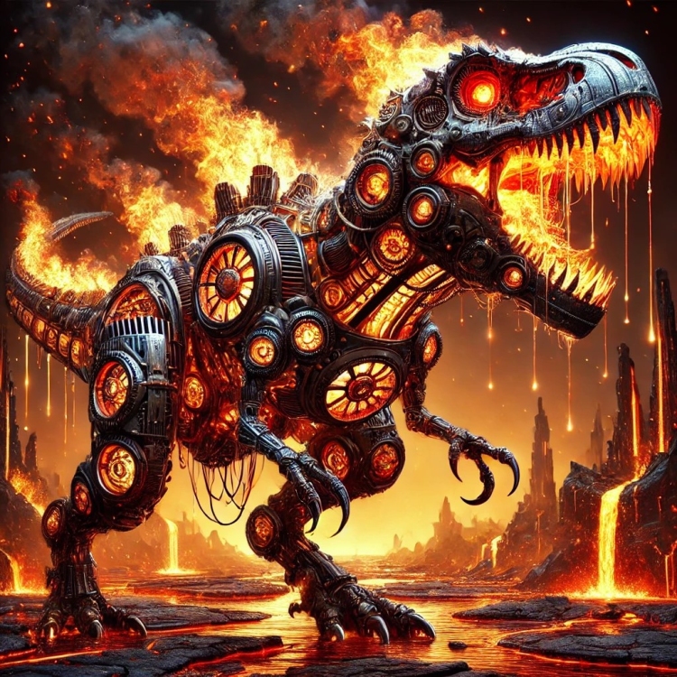 Fire T Rex Automaton