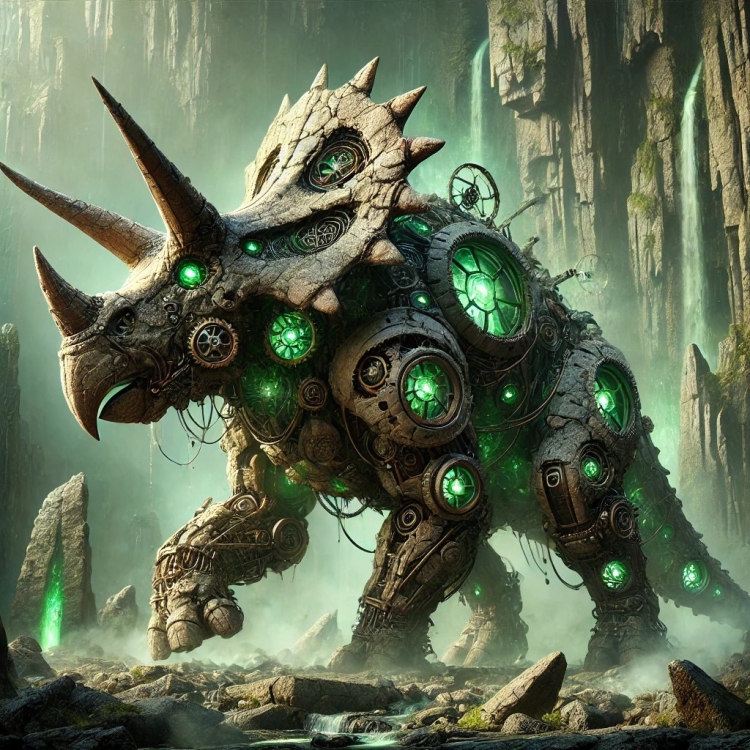 Stone Triceratops Automaton