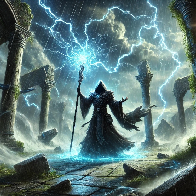 Raging Winds And Lightning Scene