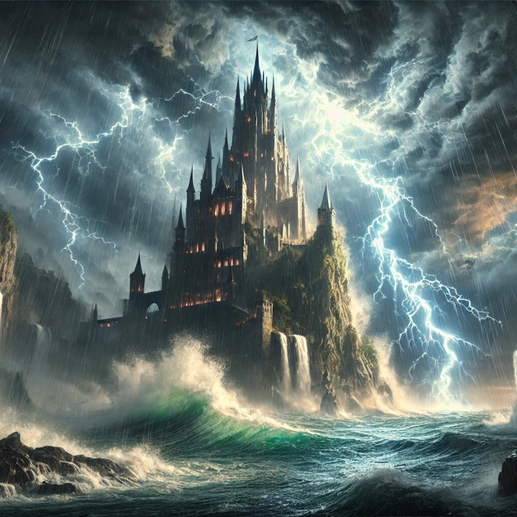 Fierce Storm Engulfing Castle