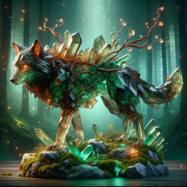Earth Wolf Crystal