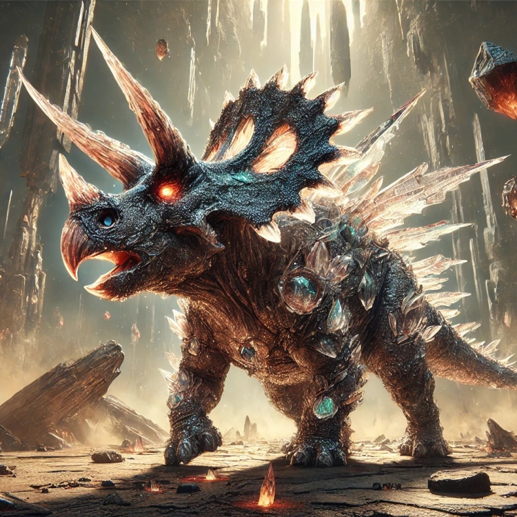 Stone Triceratops Crystal