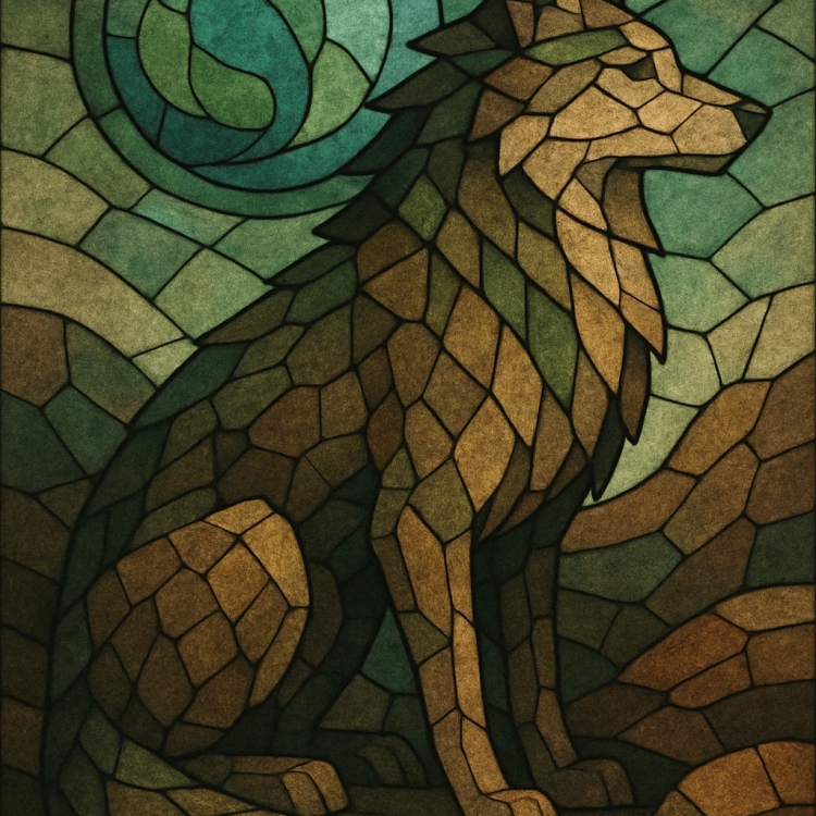 Earth Wolf Mosaic