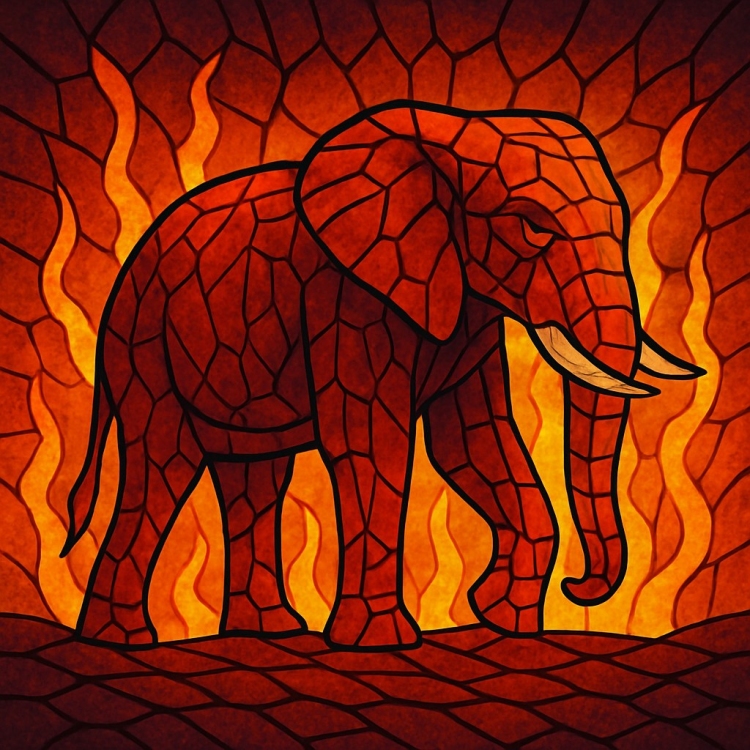 Fire Elephant Mosaic