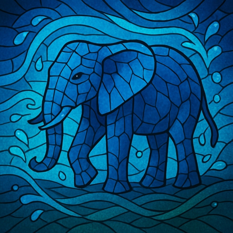 Water Elephant Mosaic