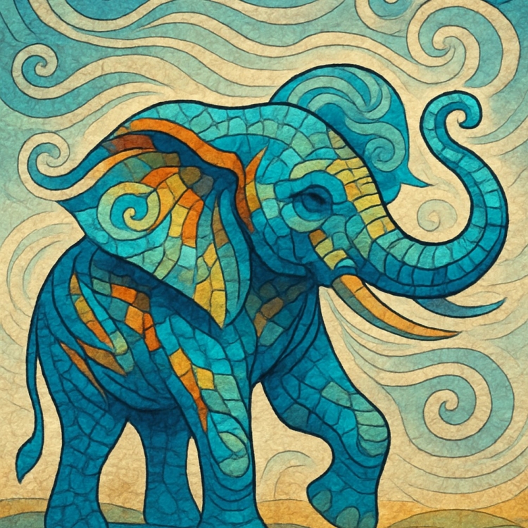 Wind Elephant Mosaic