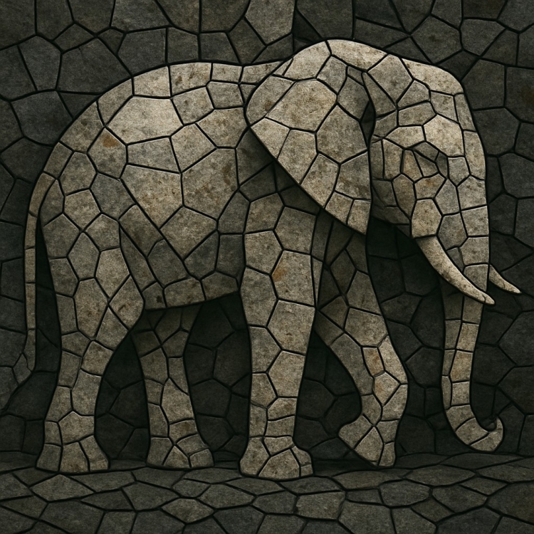 Stone Elephant Mosaic