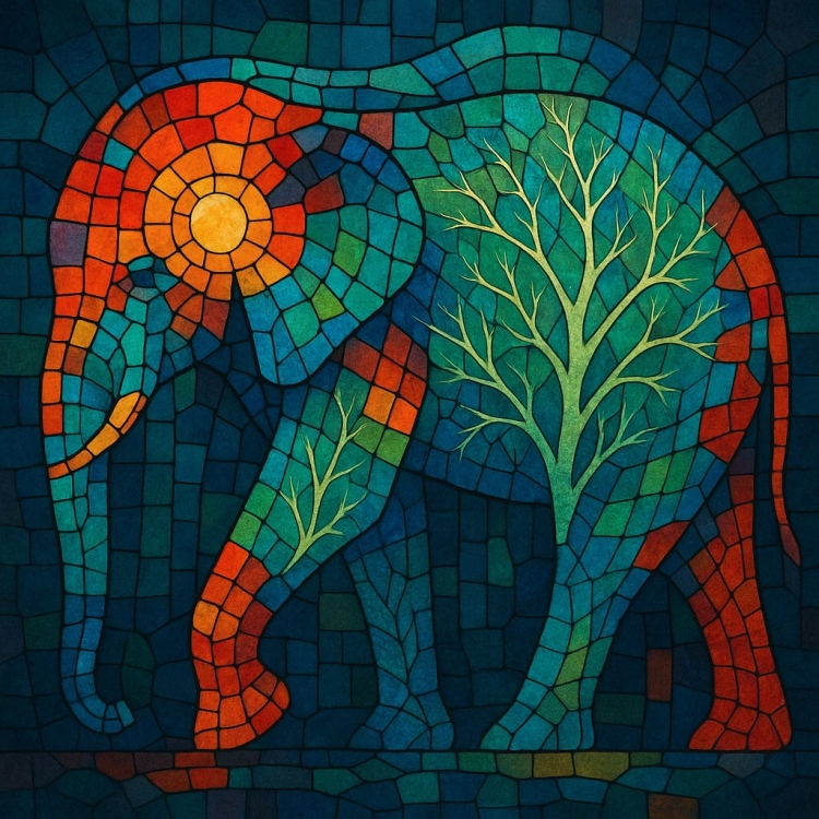 Life Elephant Mosaic