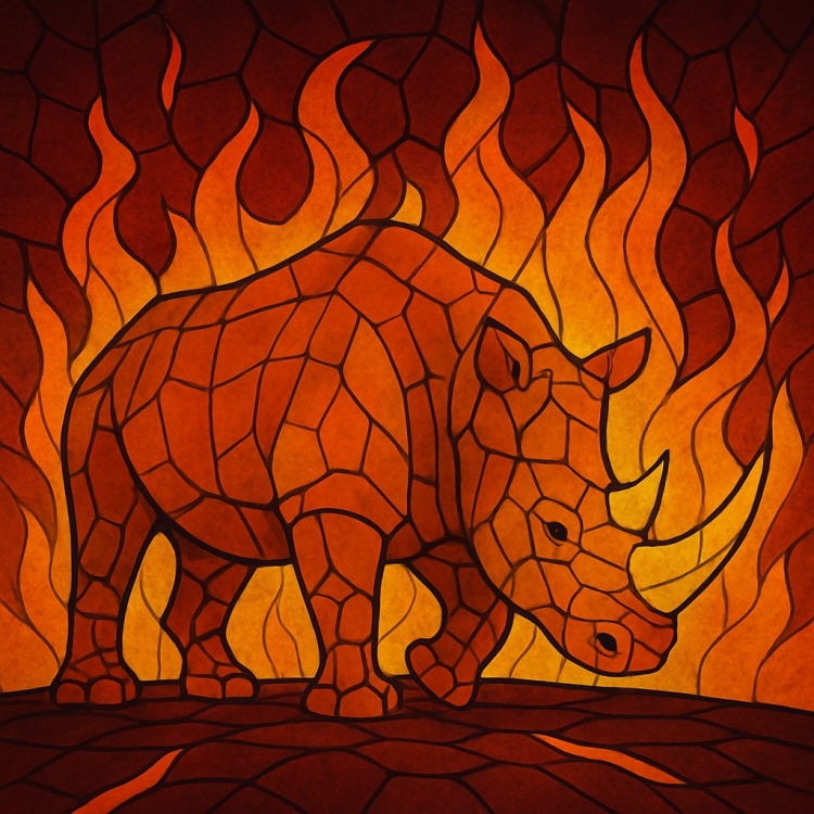 Fire Rhino Mosaic