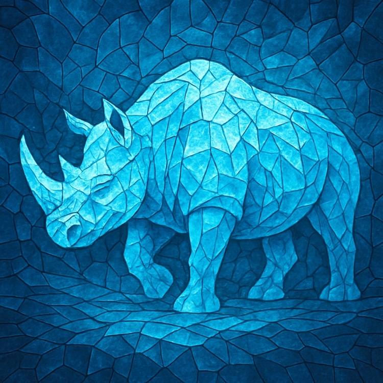 Ice Rhino Mosaic