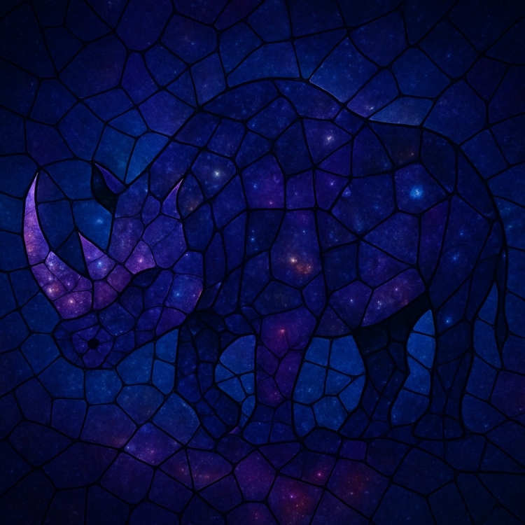 Space Rhino Mosaic