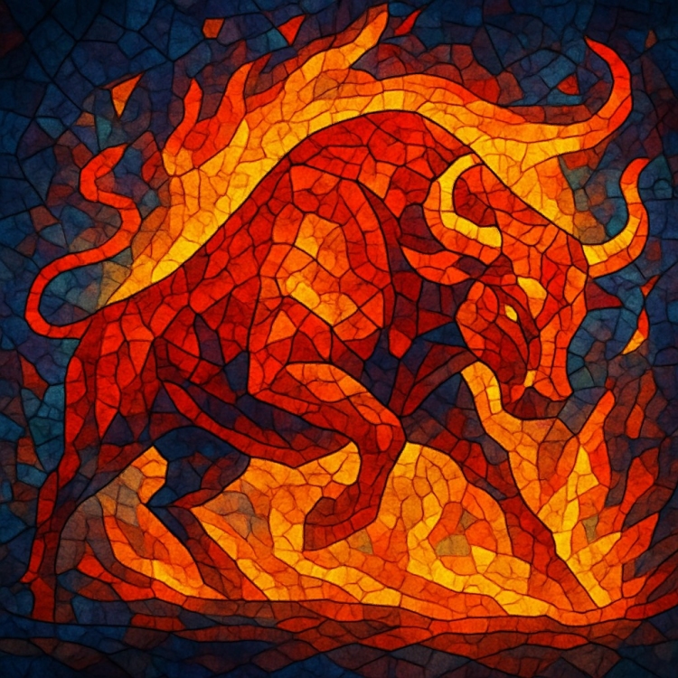 Fire Bull Mosaic