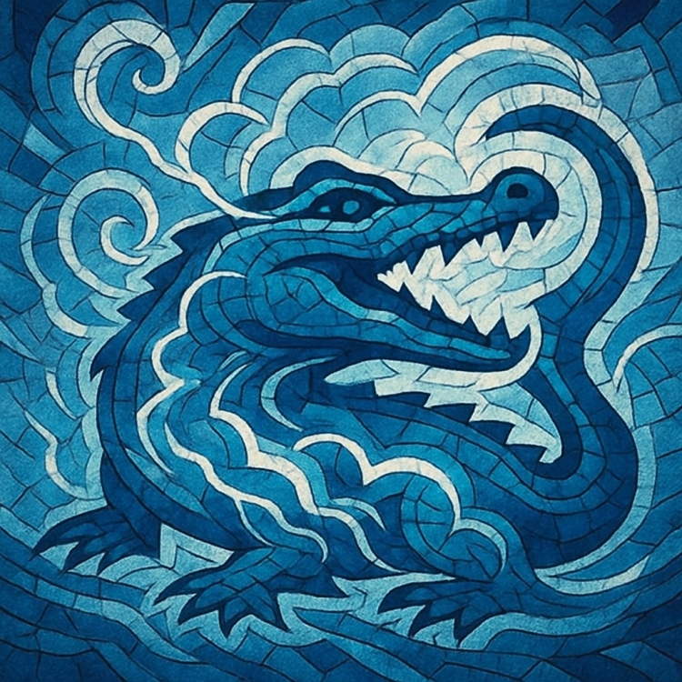 Storm Crocodile Mosaic