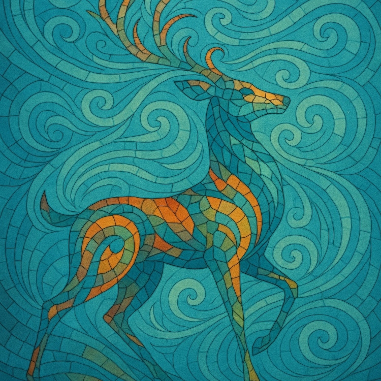 Wind Deer Mosaic