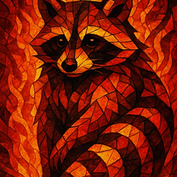 Fire Racoon Mosaic