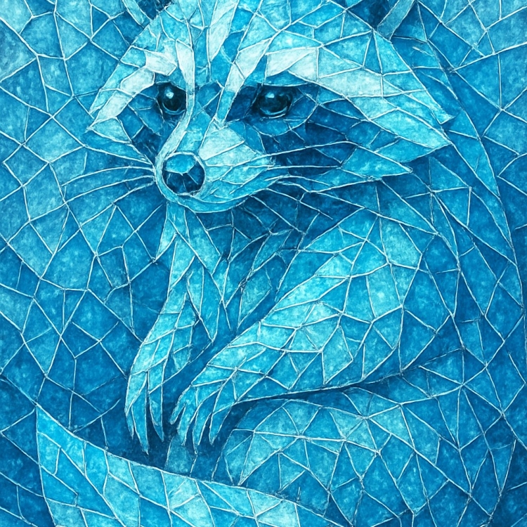 Ice Racoon Mosaic