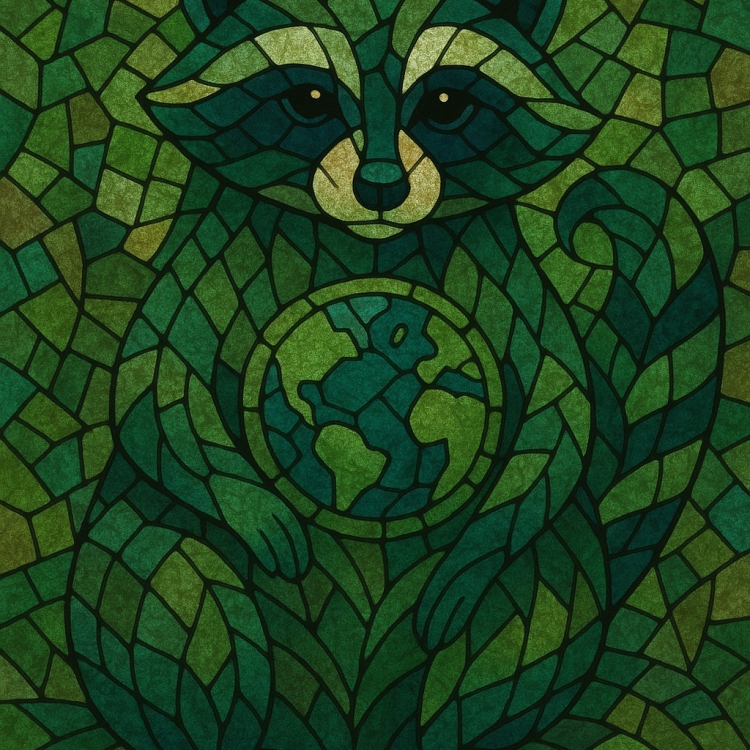 Earth Racoon Mosaic