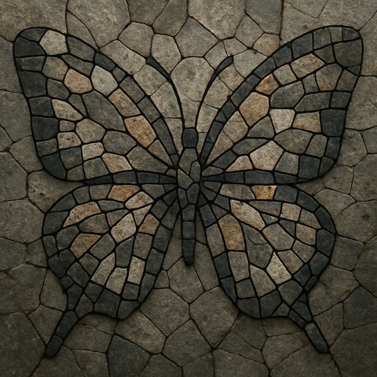 Stone Butterfly Mosaic