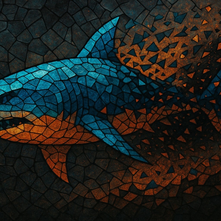 Destruction Shark Mosaic