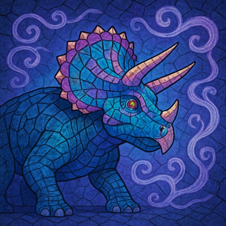Mystic Triceratops Mosaic