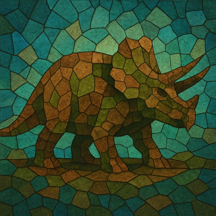 Earth Triceratops Mosaic