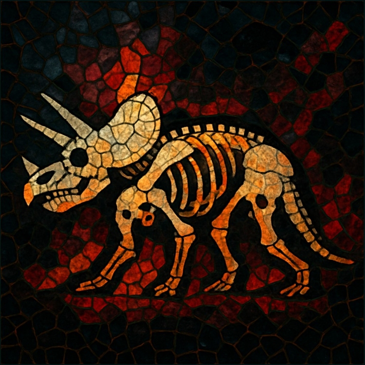 Death Triceratops Mosaic