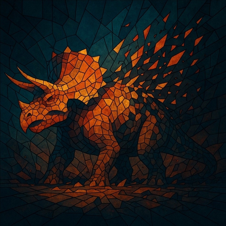 Destruction Triceratops Mosaic