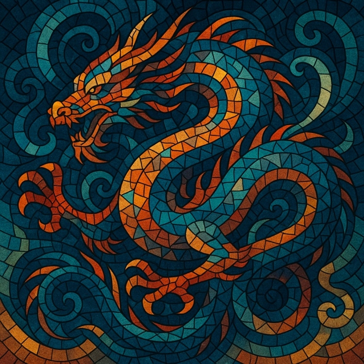 Mystic Eastern Dragon Mosaic