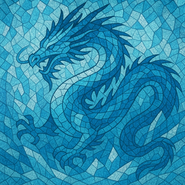 Ice Eastern Dragon Mosaic