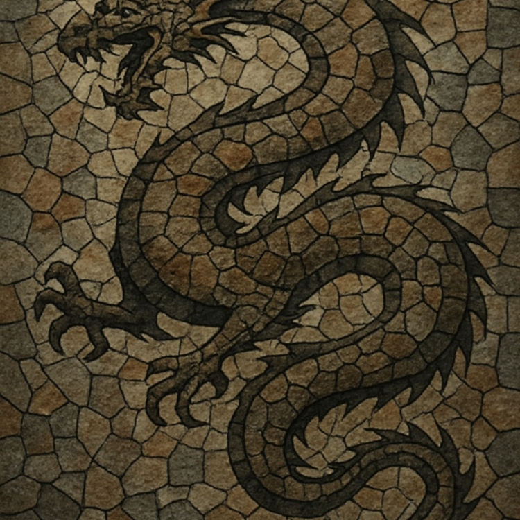 Stone Eastern Dragon Mosaic