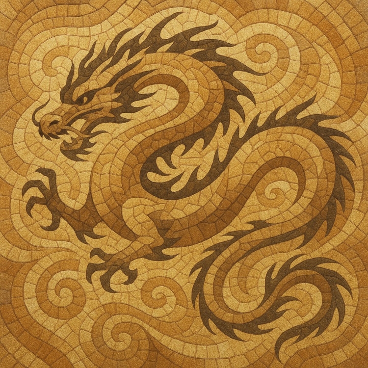 Sand Eastern Dragon Mosaic