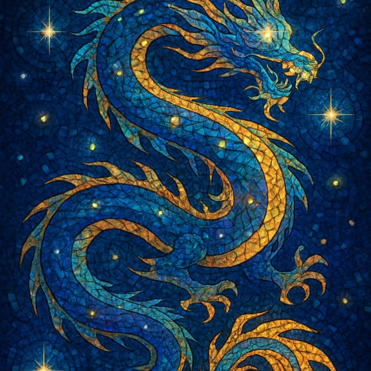 Starlight Eastern Dragon Mosaic