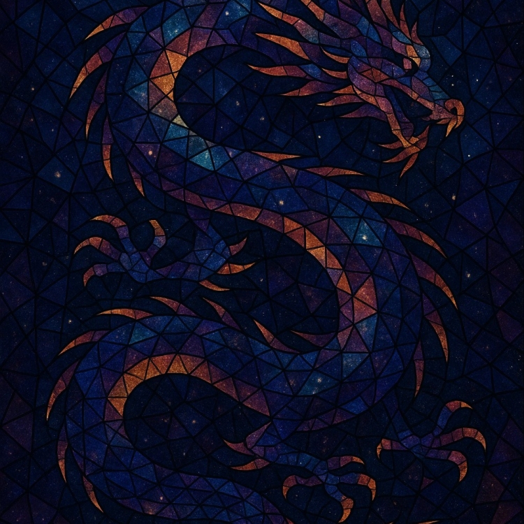 Space Eastern Dragon Mosaic