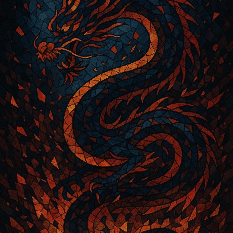 Destruction Eastern Dragon Mosaic