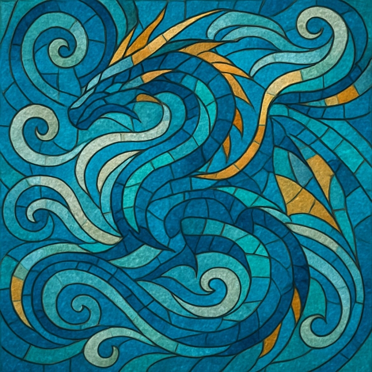 Wind Western Dragon Mosaic