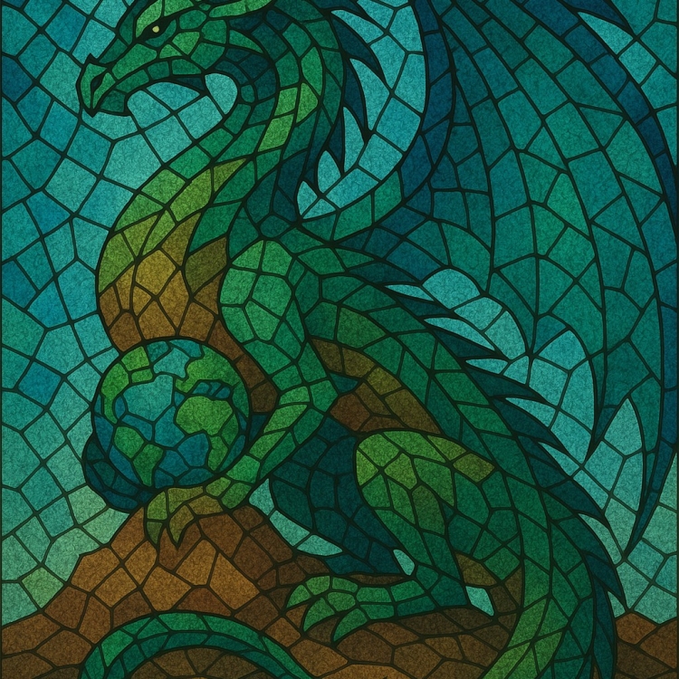 Earth Western Dragon Mosaic