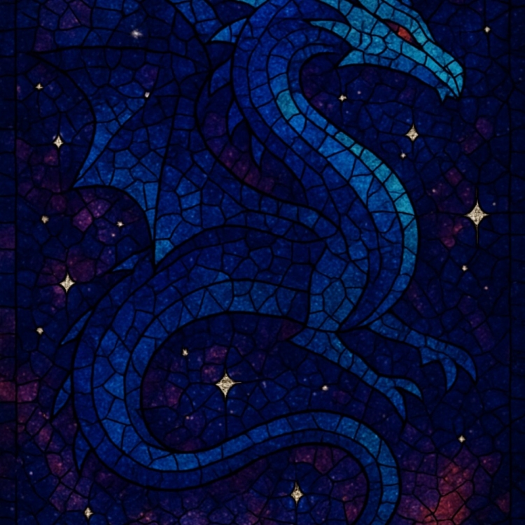 Space Western Dragon Mosaic