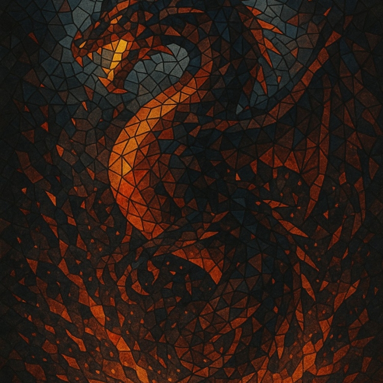 Destruction Western Dragon Mosaic
