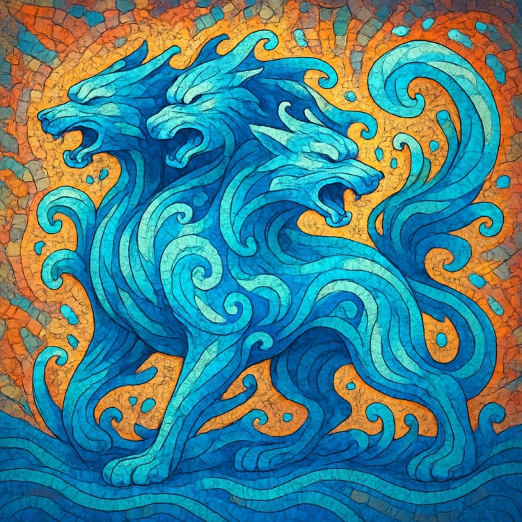 Water Cerberus Mosaic
