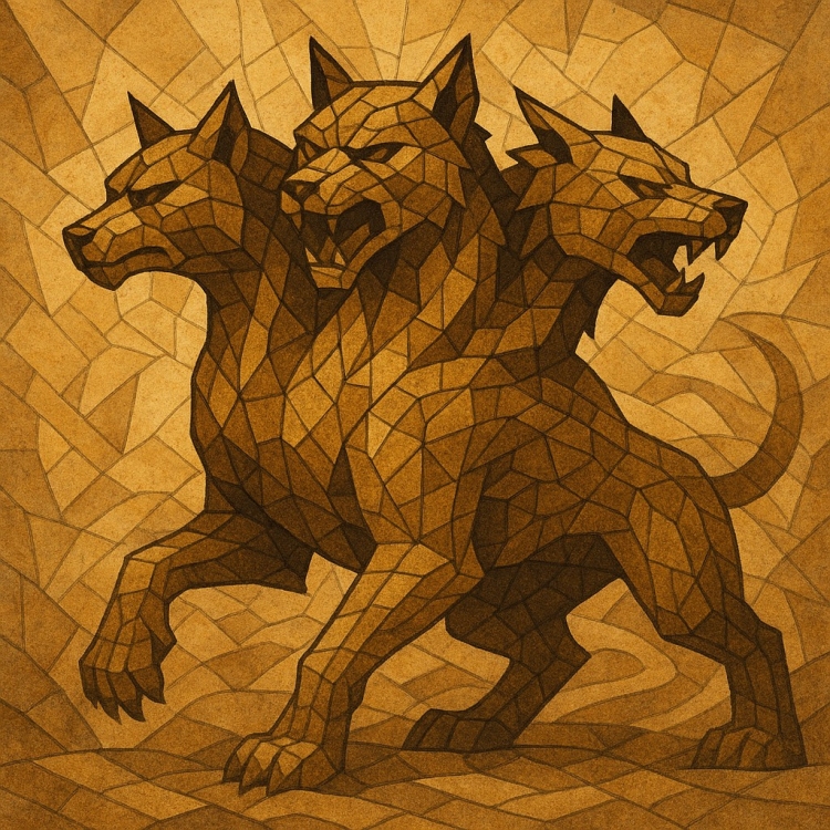Sand Cerberus Mosaic