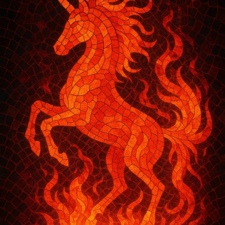 Fire Unicorn Mosaic